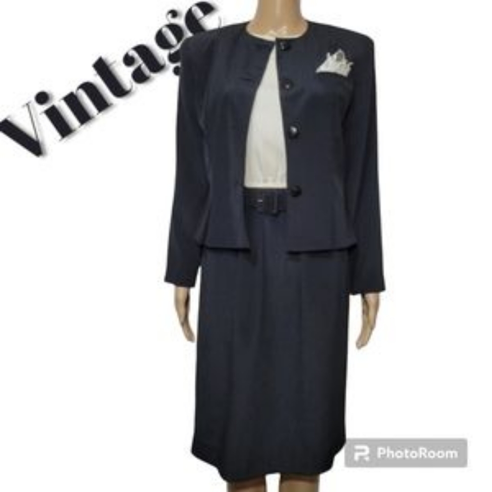 VTG Late 1970s Leslie Fay Petites 4PC Dress Blazer Set❤️
